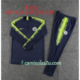 Manchester City Criança Sweat de Treino Conjunto Escuro Azul Verde 2018/19